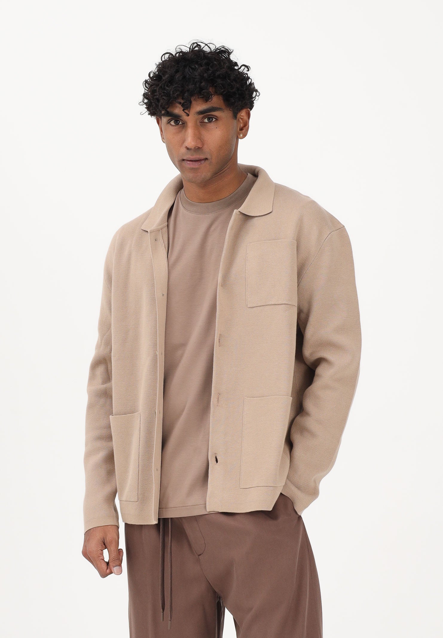 SELECTED HOMME Cardigan beige da uomo 16096549 SA SELECTED HOMME 