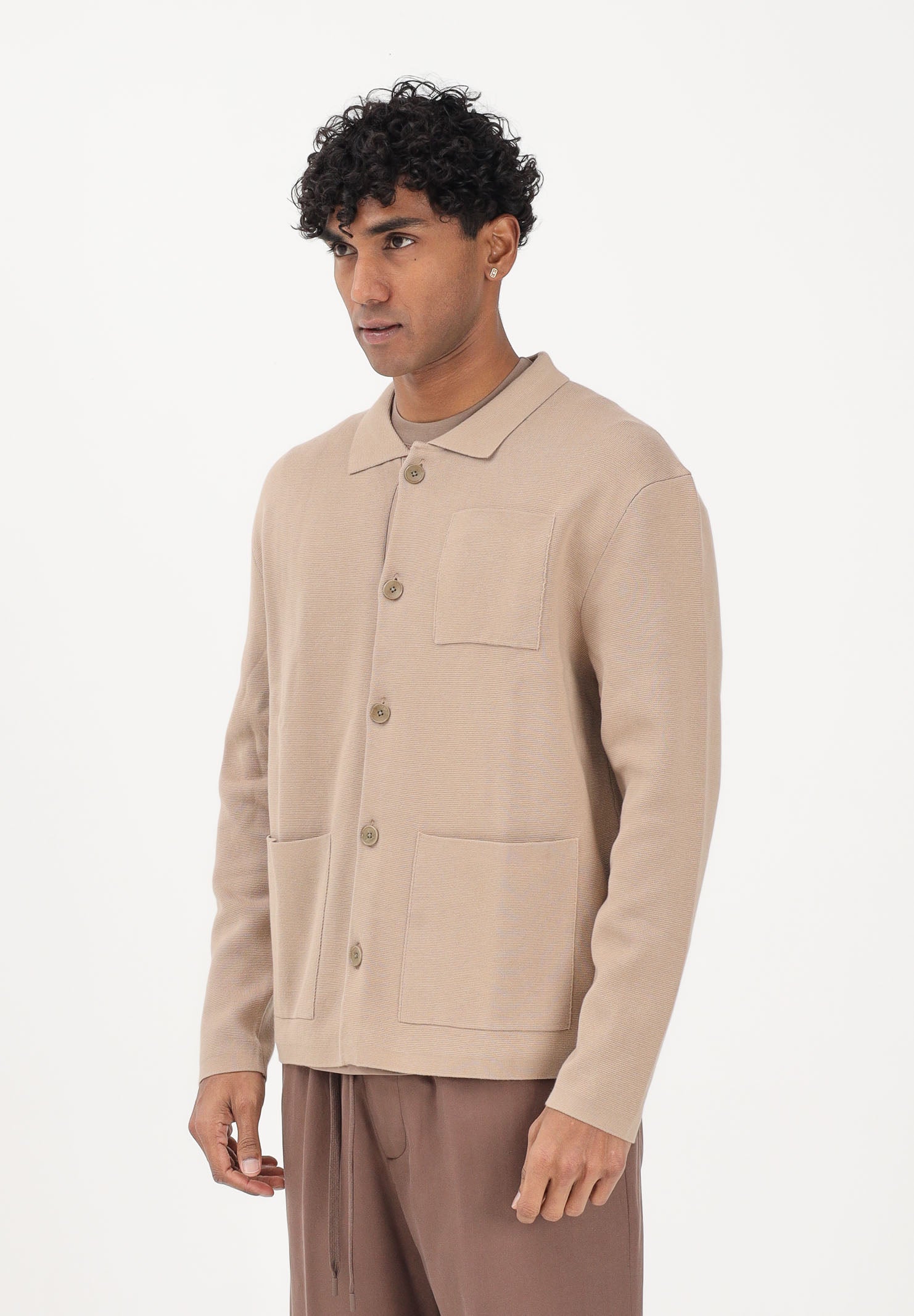 SELECTED HOMME Cardigan beige da uomo 16096549 SA SELECTED HOMME 