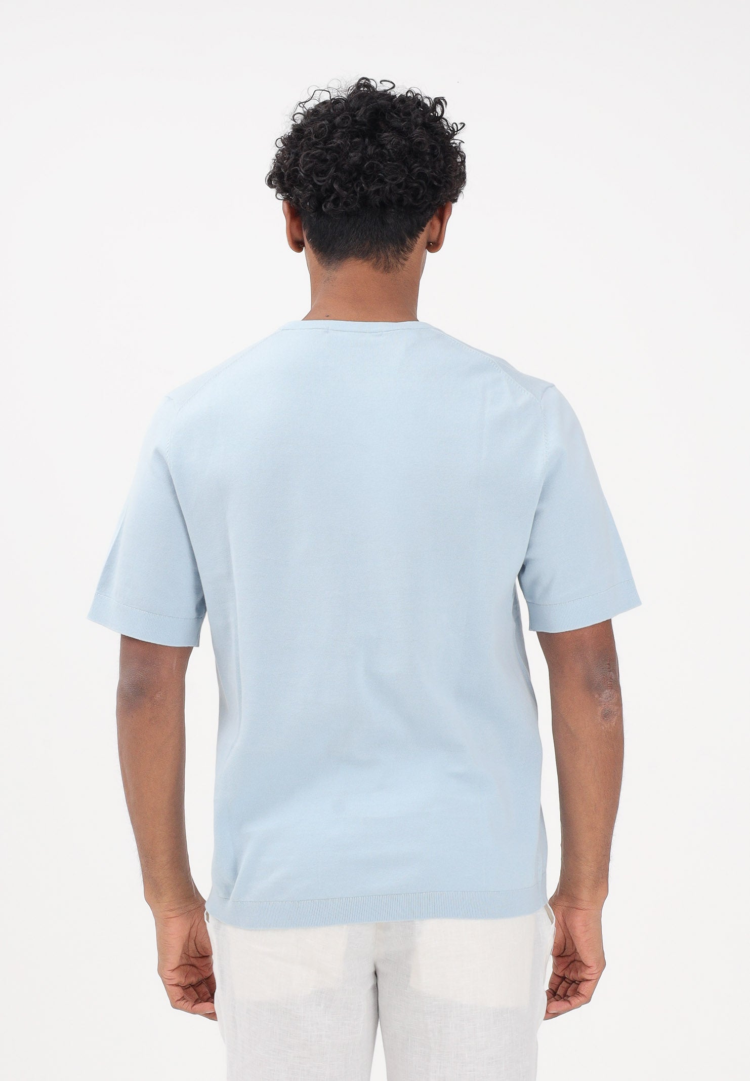 SELECTED HOMME Maglia a manica corta celeste da uomo 16099828 SK SELECTED HOMME 