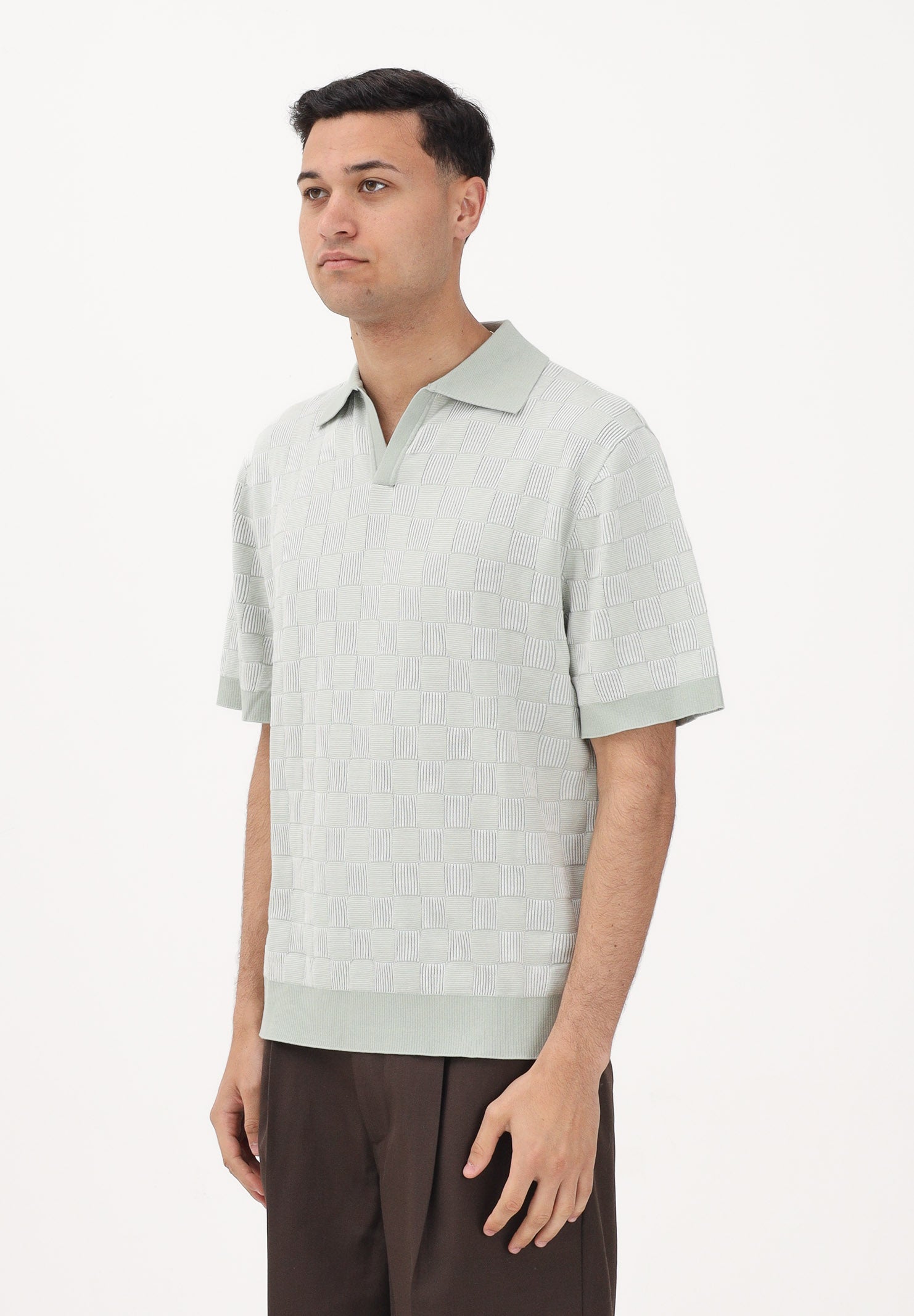 SELECTED HOMME Polo a manica corta in maglia verde acqua da uomo 16100069 AQGR SELECTED HOMME 