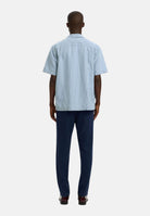 SELECTED HOMME Camicia SLHRLXCLAY LINENBLEND  colore brand English-celeste da uom 16100085 EN SELECTED HOMME 