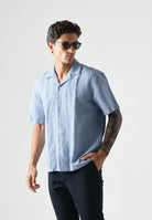 SELECTED HOMME Camicia SLHRLXCLAY LINENBLEND  colore brand English-celeste da uom 16100085 EN SELECTED HOMME 