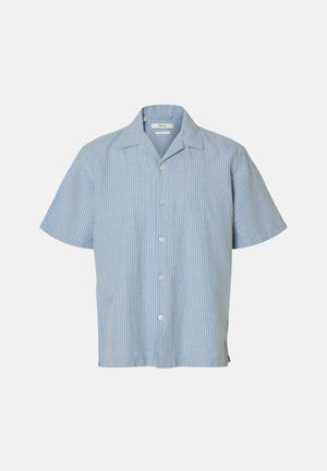 SELECTED HOMME Camicia SLHRLXCLAY LINENBLEND  colore brand English-celeste da uom 16100085 EN SELECTED HOMME 