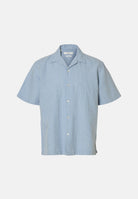 SELECTED HOMME Camicia SLHRLXCLAY LINENBLEND  colore brand English-celeste da uom 16100085 EN SELECTED HOMME 