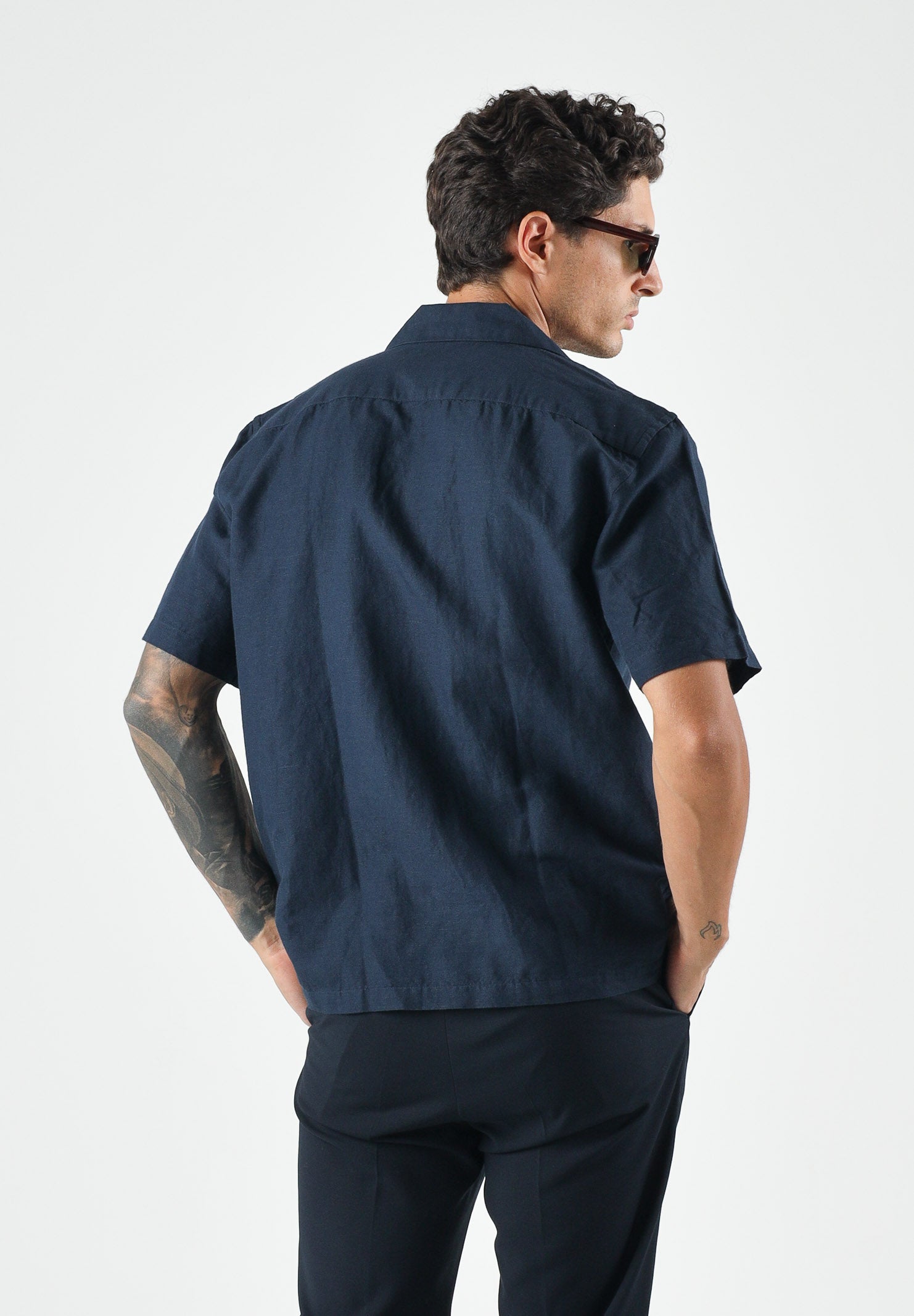 SELECTED HOMME Camicia LINEN BLEND SHORT SLEEVED SHIRT da uomo 16100085 SK SELECTED HOMME 