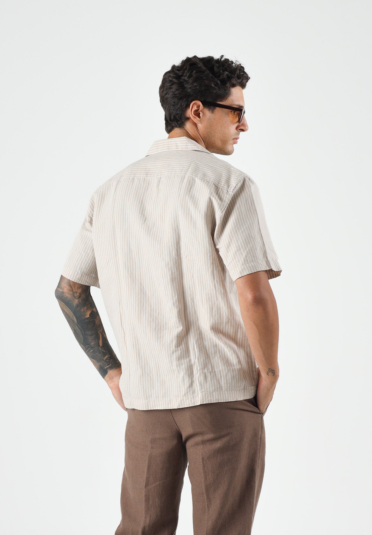SELECTED HOMME Camicia SLHRLXCLAY LINEN BLEND  beige da uomo 16100085 STEG SELECTED HOMME 