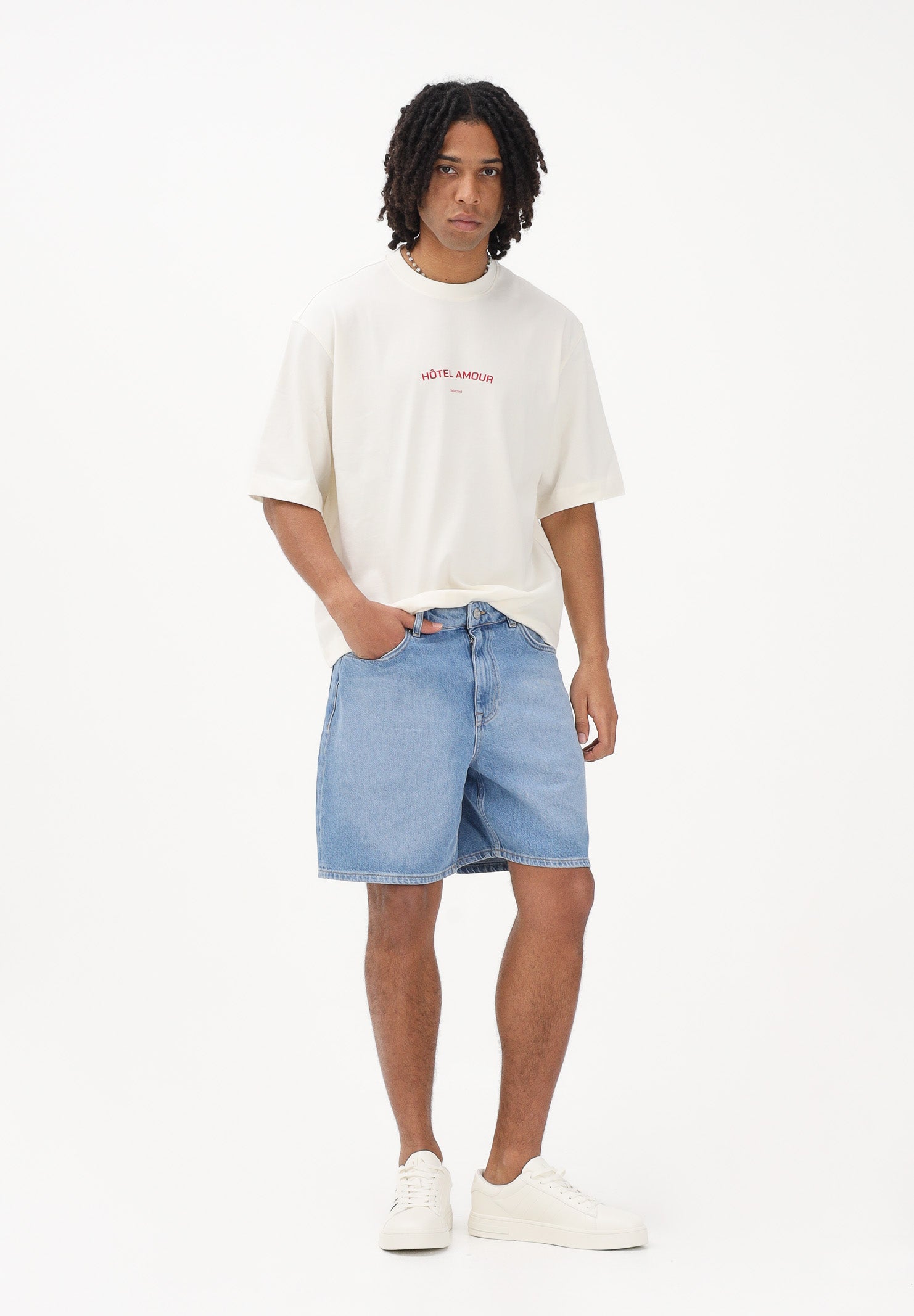 SELECTED HOMME Shorts in denim chiaro da uomo 16100124 LIBL SELECTED HOMME 
