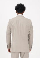SELECTED HOMME Giacca doppiopetto beige da uomo con motivo gessato 16100151 SA SELECTED HOMME 