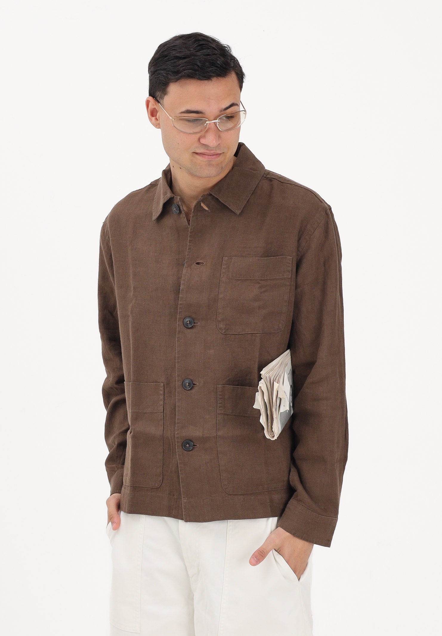 SELECTED HOMME Camicia a manica lunga marrone da uomo 16100325 DE SELECTED HOMME 