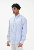 SELECTED HOMME Camicia a manica lunga celeste da uomo con motivo a righe 16100422 LIBL SELECTED HOMME 