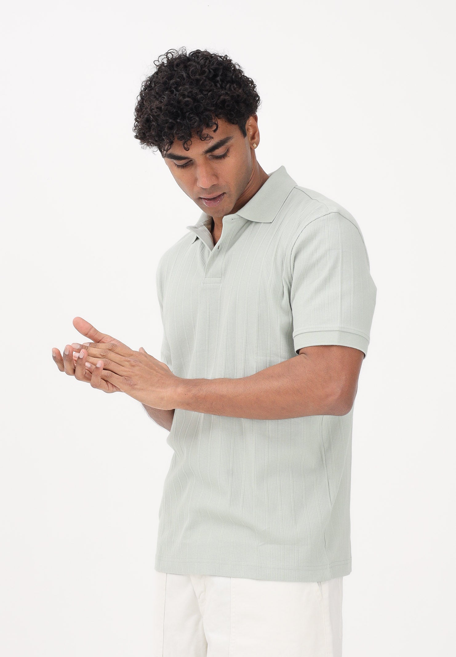SELECTED HOMME Polo a manica corta verde acqua da uomo 16100460 AQGR SELECTED HOMME 