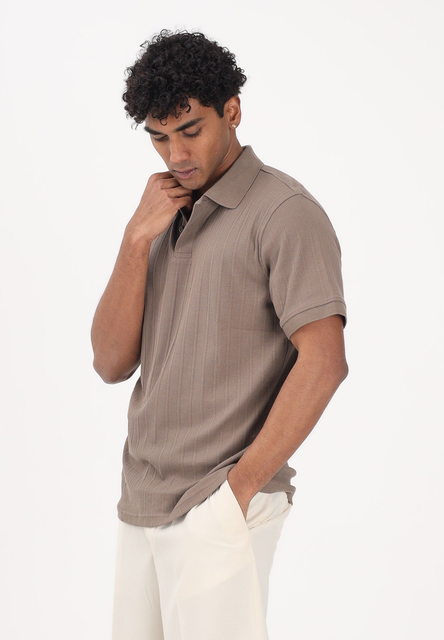 SELECTED HOMME Polo a manica corta marrone da uomo 16100460 CHCH SELECTED HOMME 