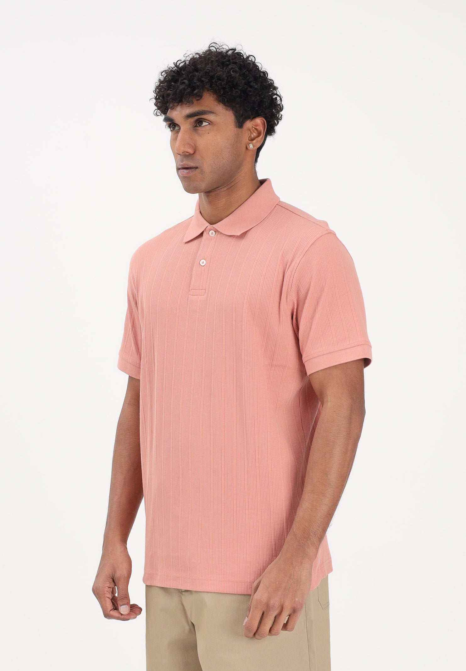 SELECTED HOMME Polo a manica corta rosa pesca da uomo 16100460 RODA SELECTED HOMME 