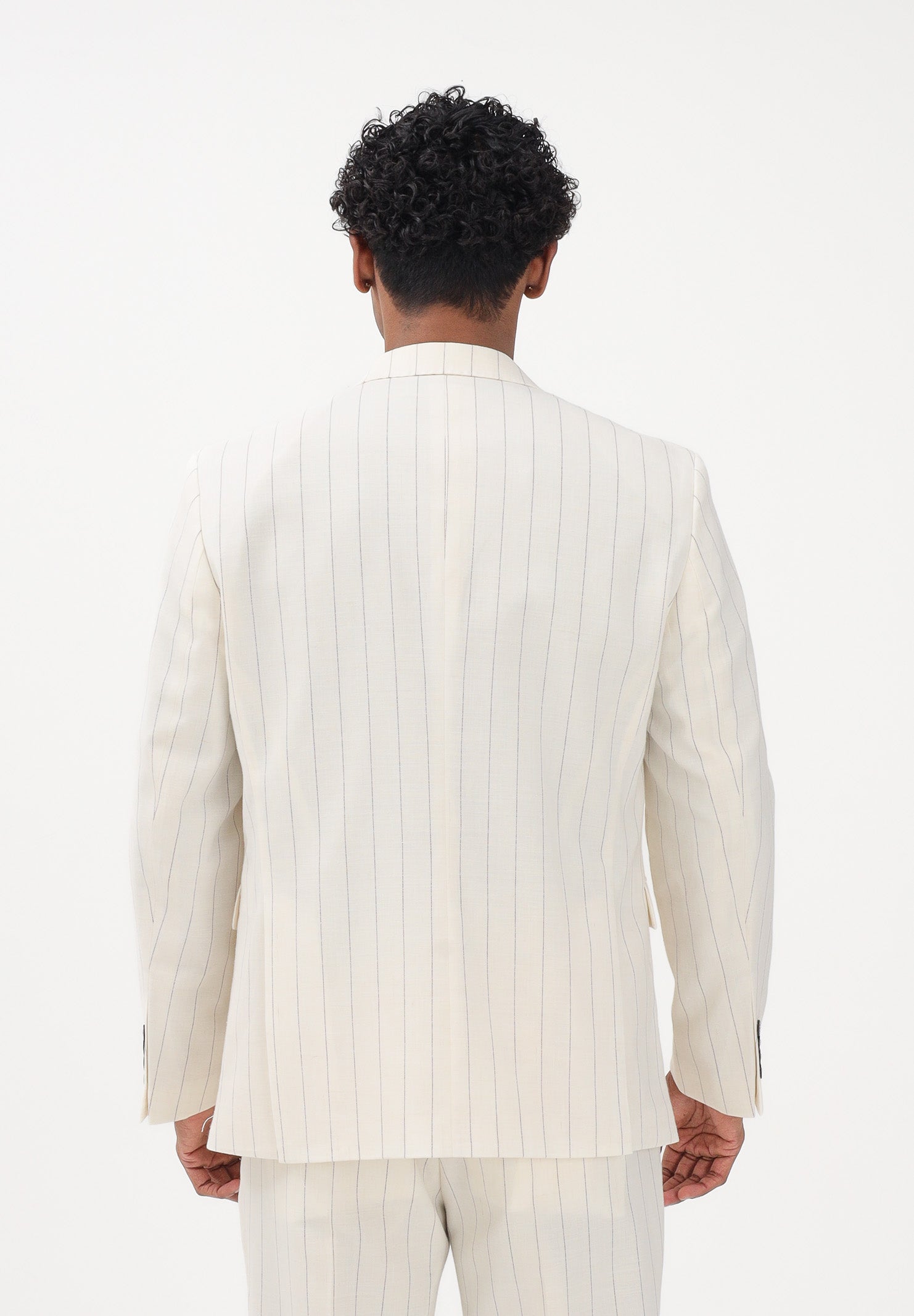 SELECTED HOMME Giacca doppiopetto panna da uomo realizzata con elegante gessatura verticale 16100652 EG SELECTED HOMME 