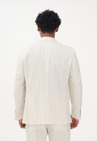 SELECTED HOMME Giacca doppiopetto panna da uomo realizzata con elegante gessatura verticale 16100652 EG SELECTED HOMME 