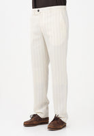 SELECTED HOMME Pantalone elegante panna da uomo con sottili righe 16100653 EG SELECTED HOMME 
