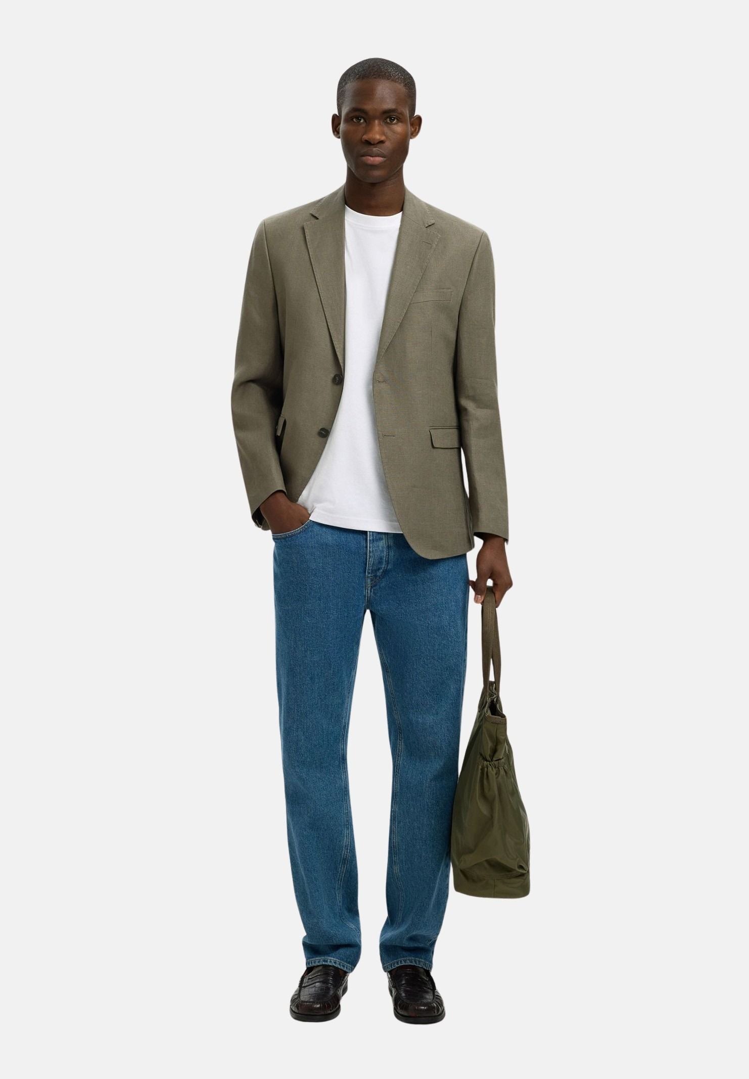 SELECTED HOMME Giacca monopetto verde oliva da uomo 16100654 OLGR SELECTED HOMME 