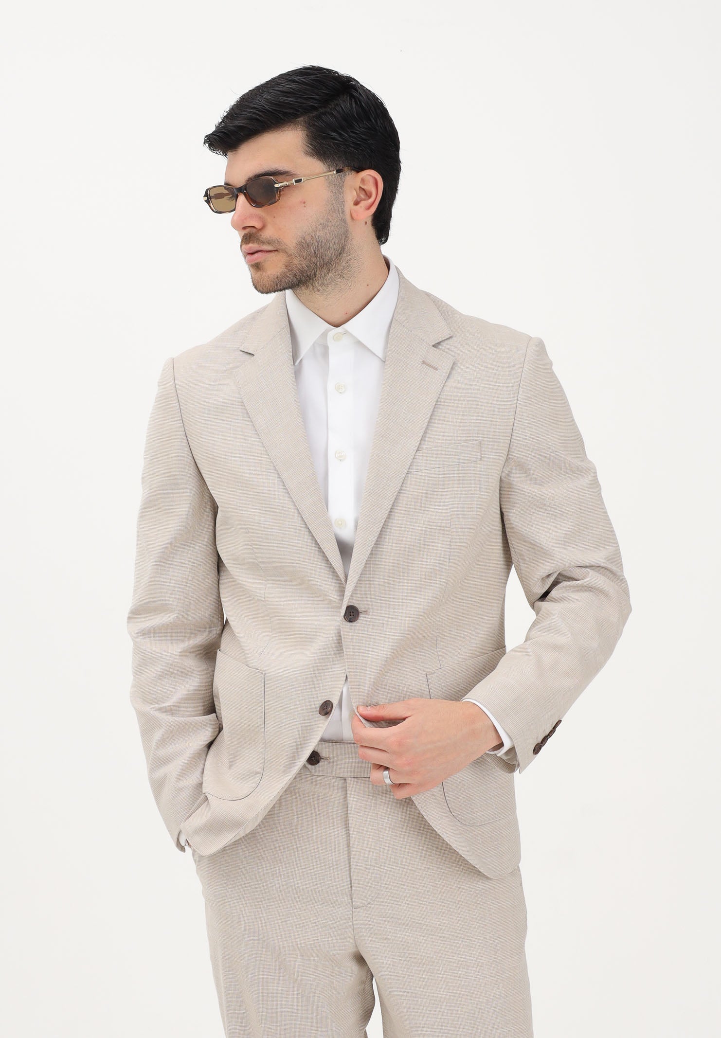 SELECTED HOMME Giacca monopetto beige da uomo 16100693 LISA SELECTED HOMME 