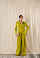 SHIT Giacca verde da donna con spilla fiore SH26007 AV SHIT 