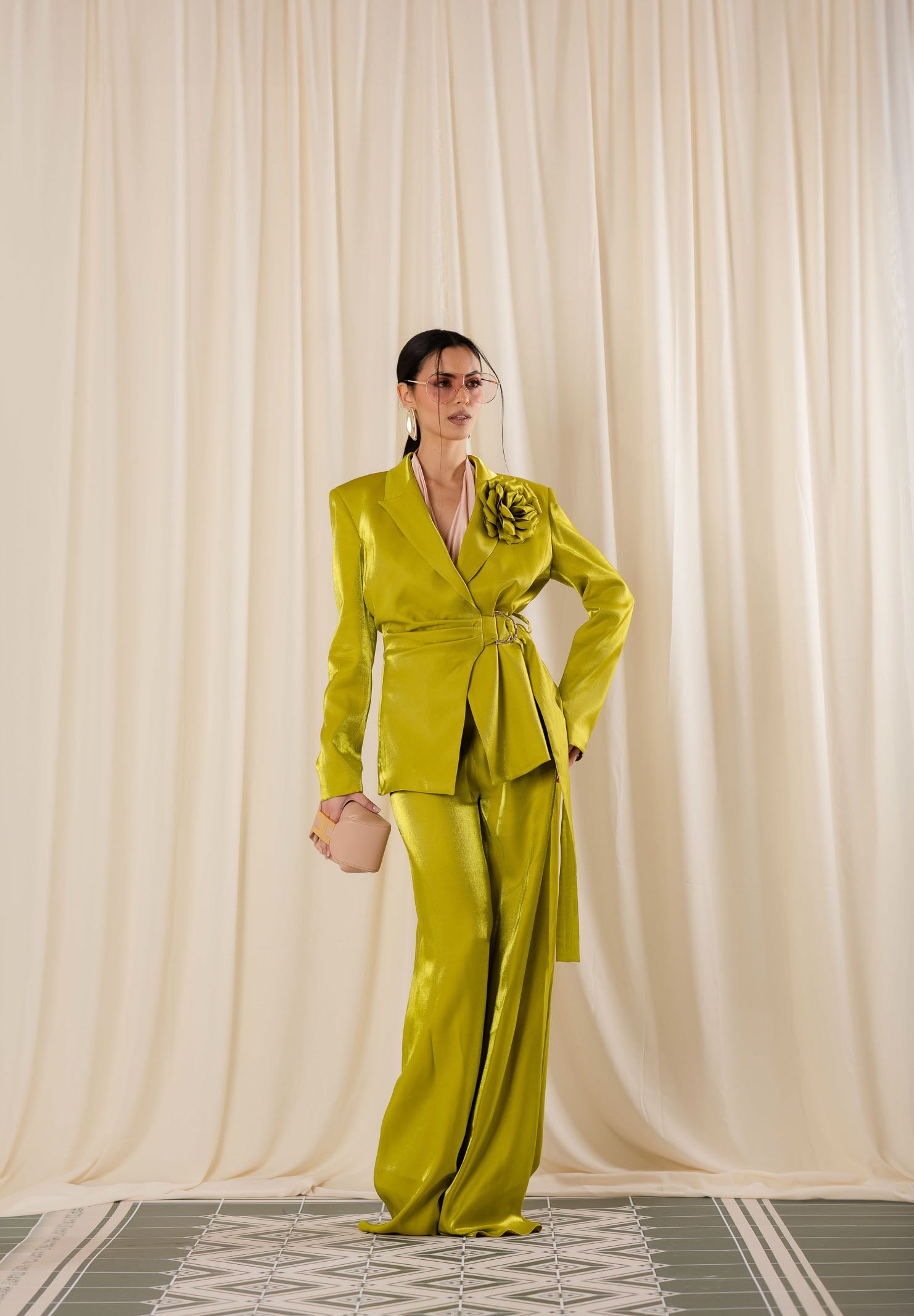 SHIT Pantalone a palazzo verde da donna SH26008 AV SHIT 