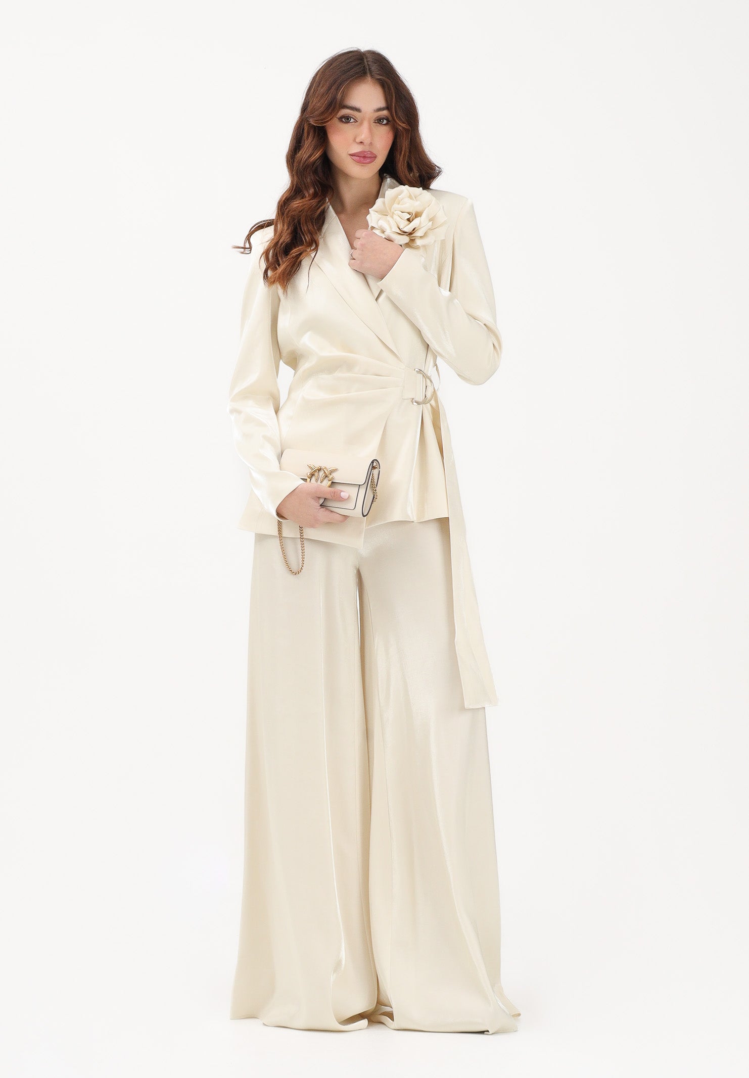 SHIT Pantalone a palazzo crema da donna SH26008 CR SHIT 