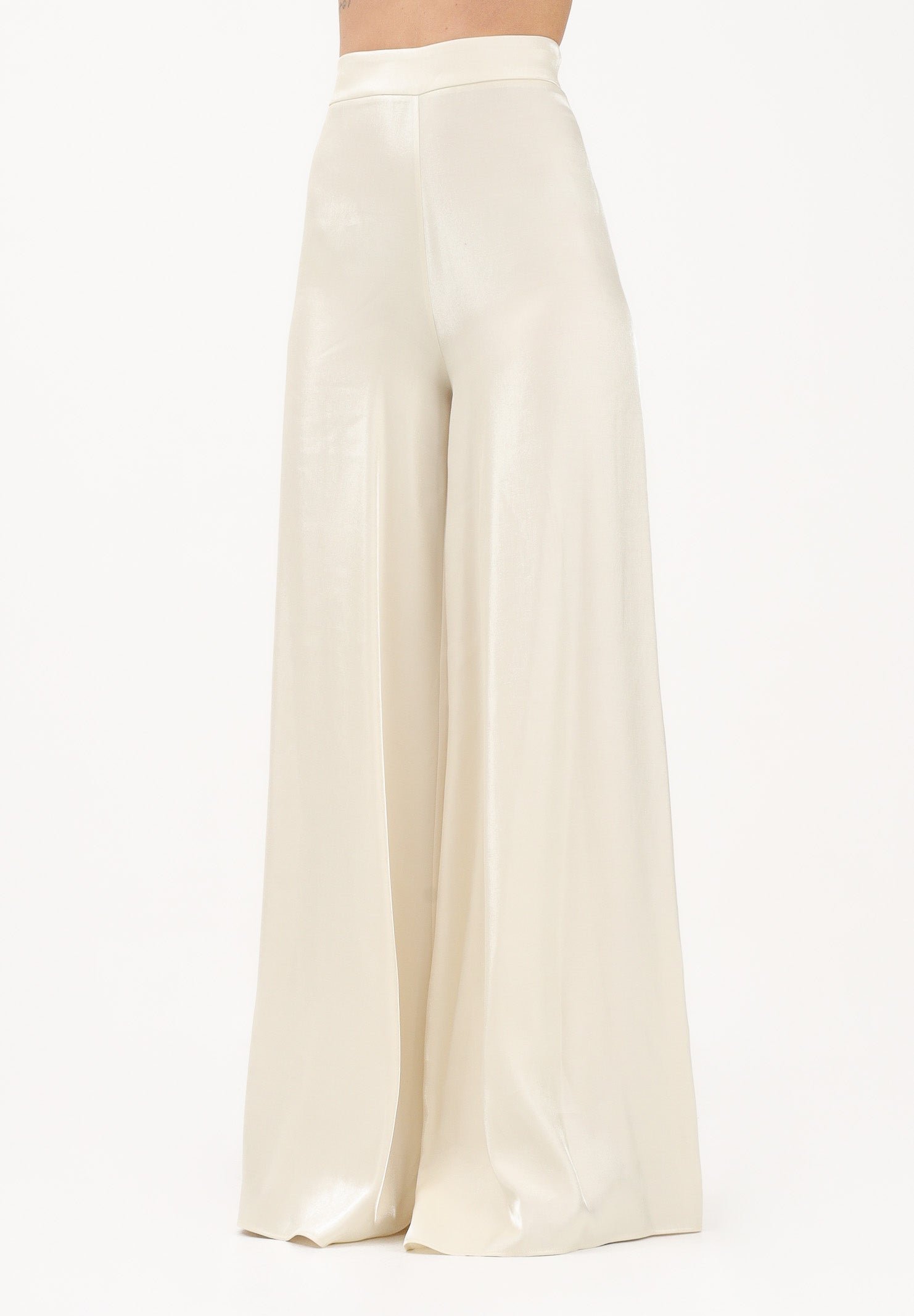 SHIT Pantalone a palazzo crema da donna SH26008 CR SHIT 