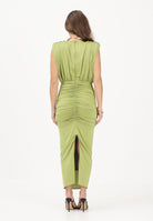 SHIT Abito midi verde da donna con spilla fiore SH26041 AV SHIT 