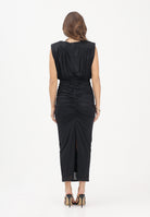 SHIT Abito midi nero da donna con spilla fiore SH26041 NE SHIT 