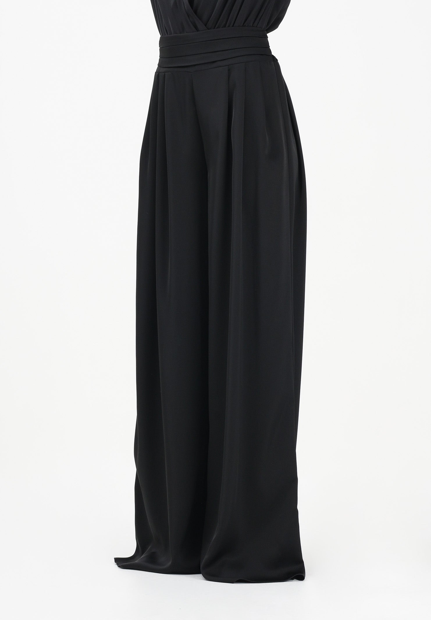 SHIT Pantalone elegante a palazzo nero da donna SH26048 NE SHIT 