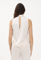 SIMONA CORSELLINI Camicia smanicata avorio da donna con papillon in strass P26CECA10101 V0359 SIMONA CORSELLINI 