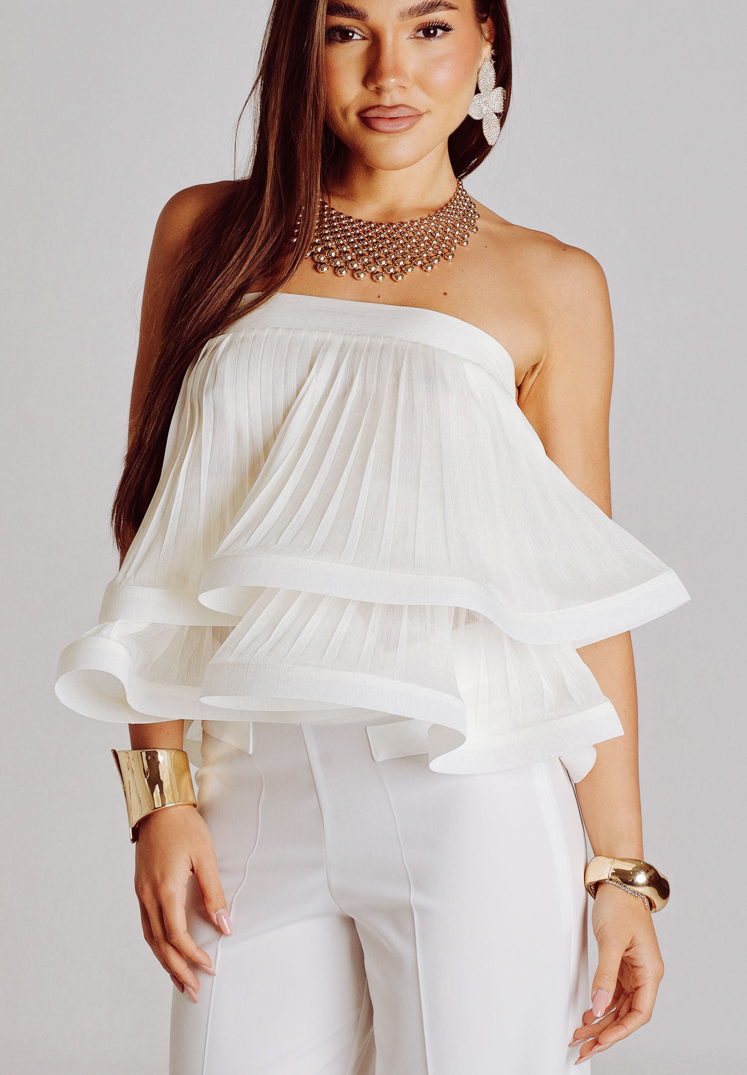 SIMONA CORSELLINI top elegante Crema bianco donna. P26CETO12001 V0359 SIMONA CORSELLINI 