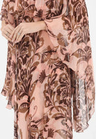 SIMONA CORSELLINI Abito asimmetrico rosa da donna con fantasia floreale P26CPAB03101 V0697 SIMONA CORSELLINI 