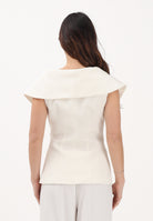 SIMONA CORSELLINI Gilet panna da donna con bottoni gioiello P26CPGI01401 V0359 SIMONA CORSELLINI 