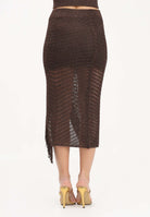 SIMONA CORSELLINI Gonna midi in maglia crochet marrone da donna P26CPGOO0201 V0771 SIMONA CORSELLINI 