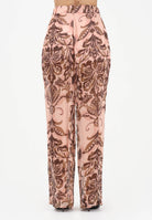 SIMONA CORSELLINI Pantalone elegante rosa da donna con stampa floreale P26CPPA02501 V0697 SIMONA CORSELLINI 