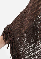 SIMONA CORSELLINI Stola cacao da donna in maglia crochet P26CPSLO0101 V0771 SIMONA CORSELLINI 
