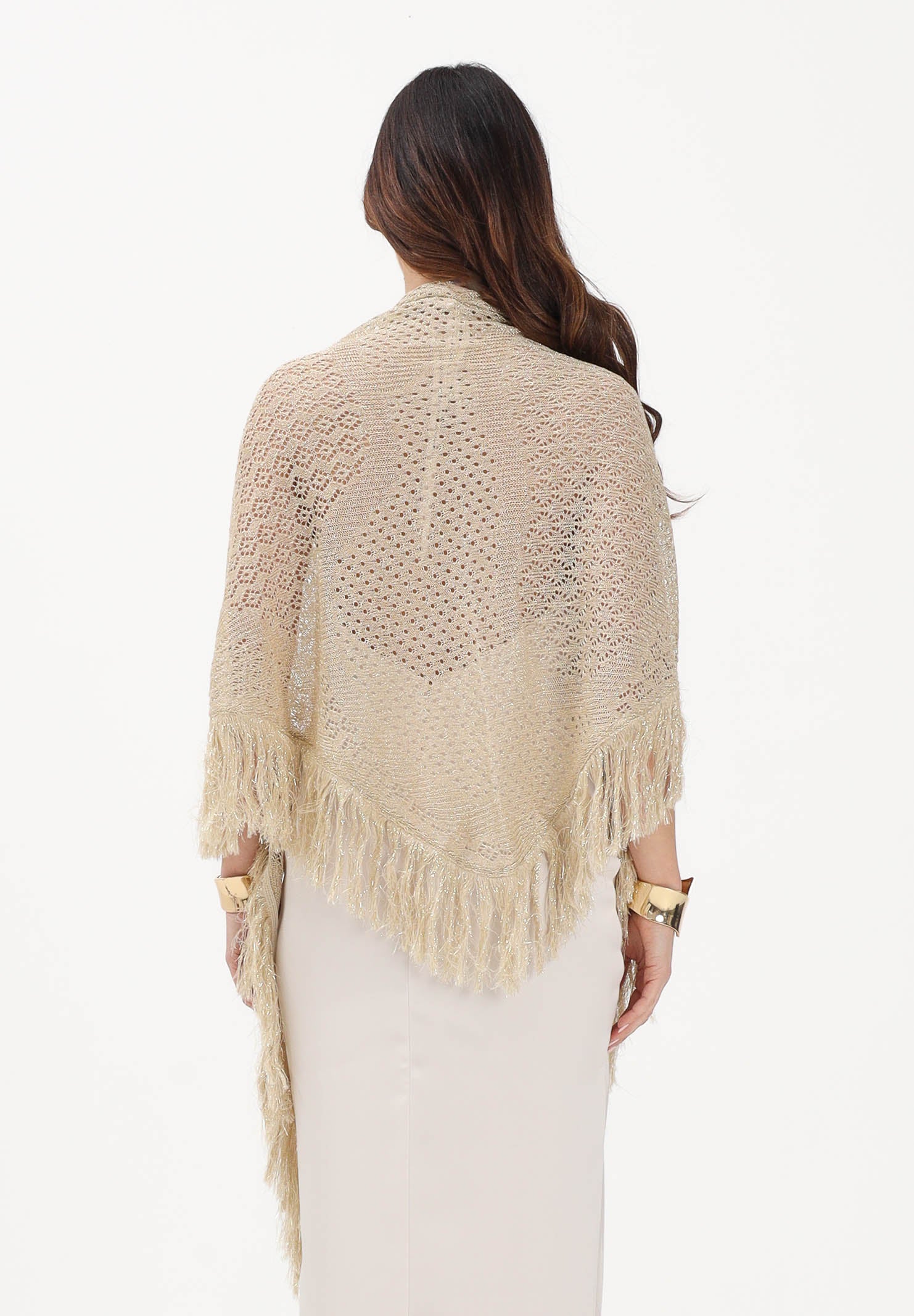 SIMONA CORSELLINI Stola oro da donna in maglia crochet P26CPSLO0201 V0118 SIMONA CORSELLINI 
