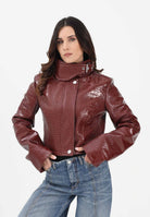 SPORTMAX Giubbotto corto SPXSULTANO bordeaux da donna in vernice con stampa alligatore 2612041081600 004 SPORTMAX 