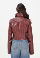 SPORTMAX Giubbotto corto SPXSULTANO bordeaux da donna in vernice con stampa alligatore 2612041081600 004 SPORTMAX 