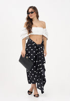 SPORTMAX Gonna midi SPXGENTILE nera da donna con stampa a pois 2612101012600 003 SPORTMAX 