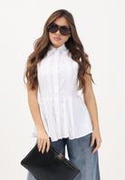 SPORTMAX Camicia smanicata SPXCERTOSA bianca da donna 2612111052600 001 SPORTMAX 