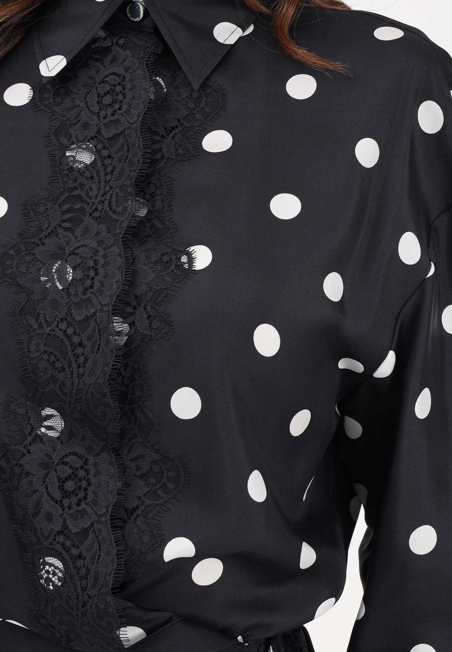 SPORTMAX Abito corto SPXBOSSO nero da donna in tessuto fluido a pois 2612221022600 003 SPORTMAX 
