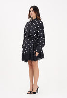 SPORTMAX Abito corto SPXBOSSO nero da donna in tessuto fluido a pois 2612221022600 003 SPORTMAX 