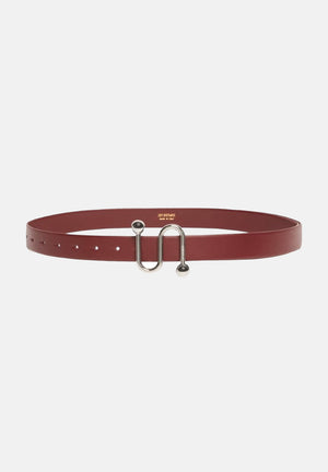 SPORTMAX Cintura bordeaux da donna in vitello liscio con fibbia a S 2612501021600 002 SPORTMAX 