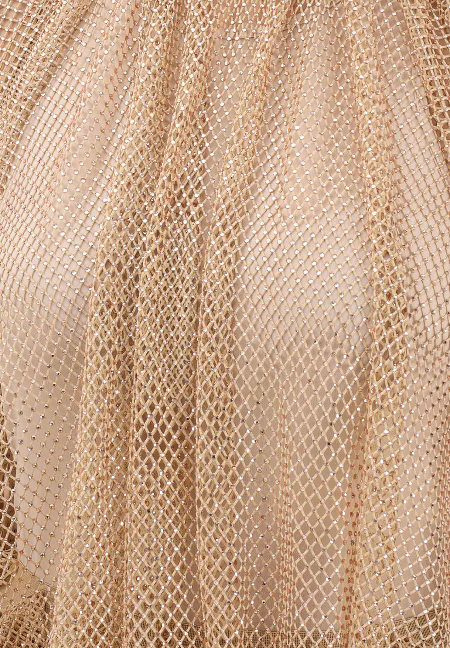 SPORTMAX Canotta SPXNODO oro da donna in rete con strass 2612941061600 003 SPORTMAX 