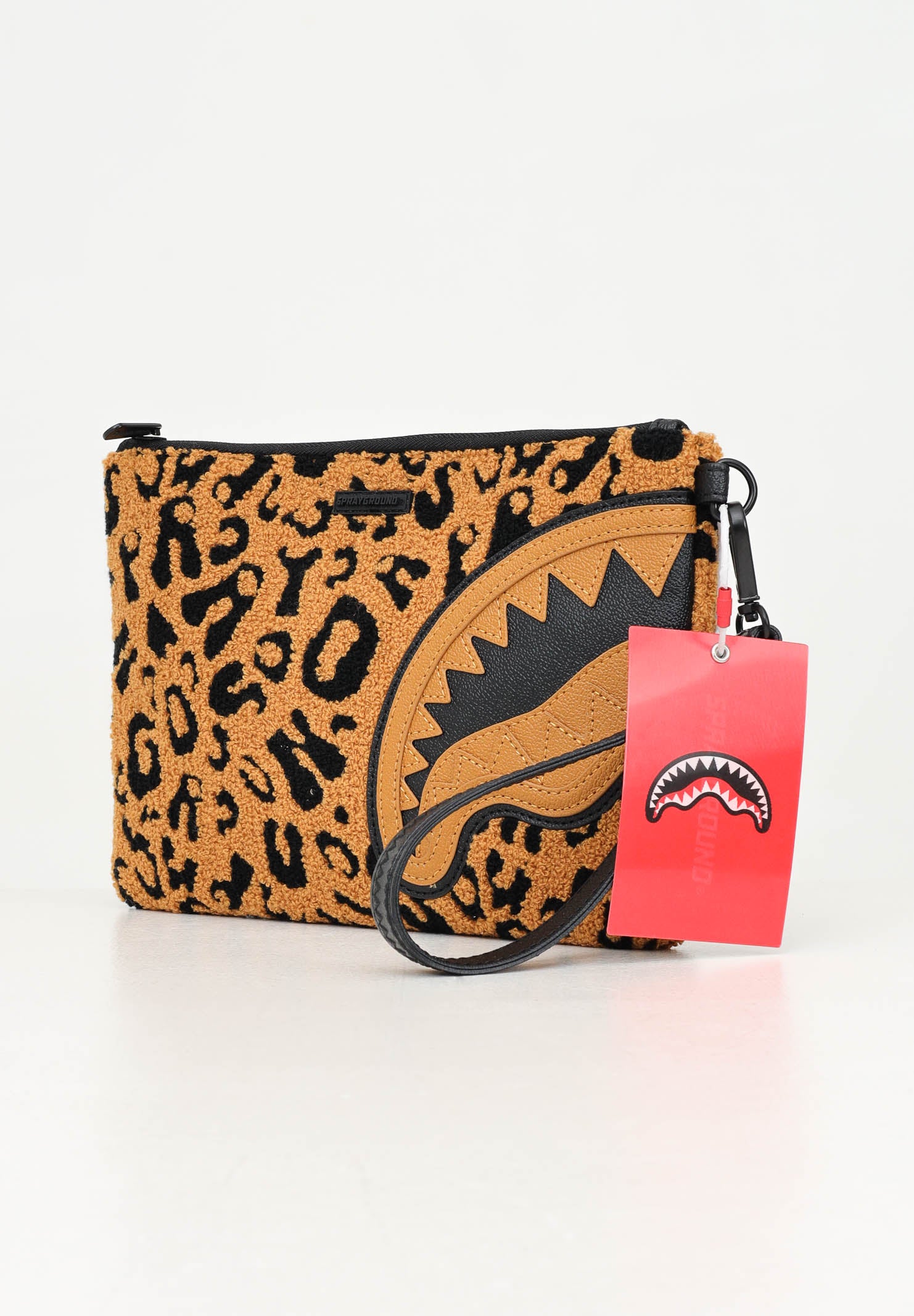 SPRAYGROUND Pochette Cheetah Chenille beige da donna 910B6897NSZ . SPRAYGROUND 
