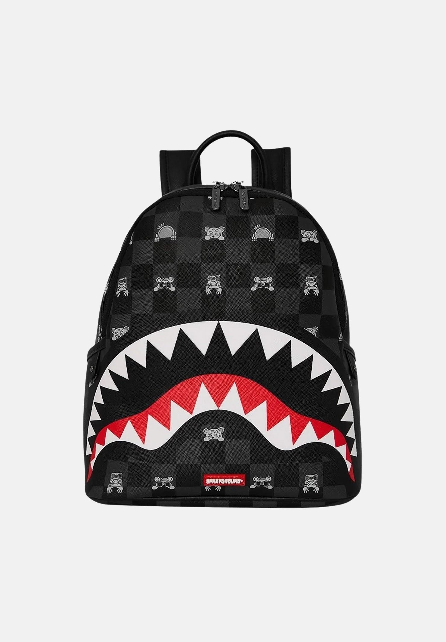 SPRAYGROUND Zaino GRAY PEEKING CHARACTER CHECK nero per uomo e donna 910B8908NSZ . SPRAYGROUND 