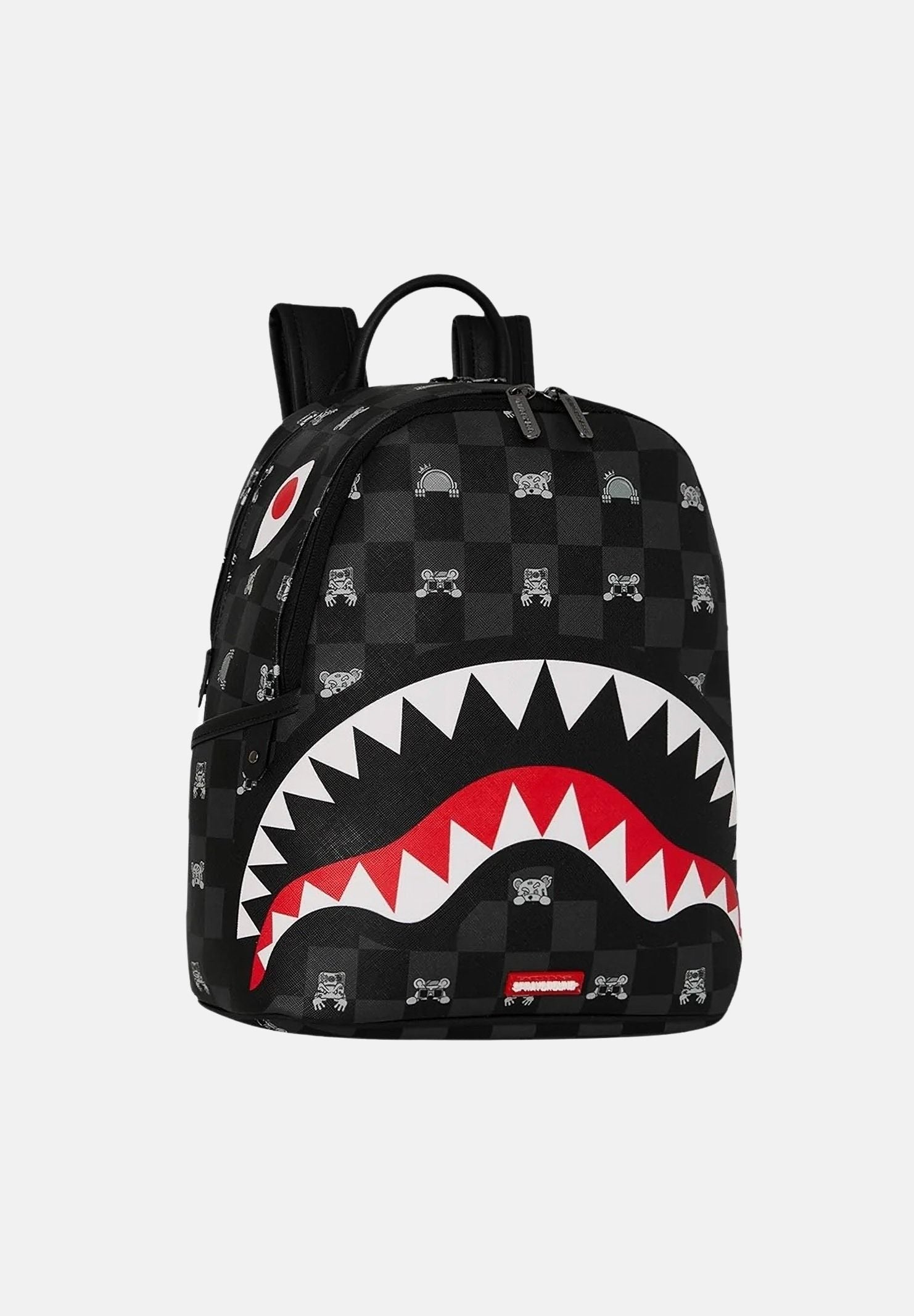 SPRAYGROUND Zaino GRAY PEEKING CHARACTER CHECK nero per uomo e donna 910B8908NSZ . SPRAYGROUND 