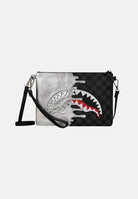 SPRAYGROUND Pochette Silver Side Drip Black Check Shark argento e nera per uomo e donna 910B8929NSZ . SPRAYGROUND 