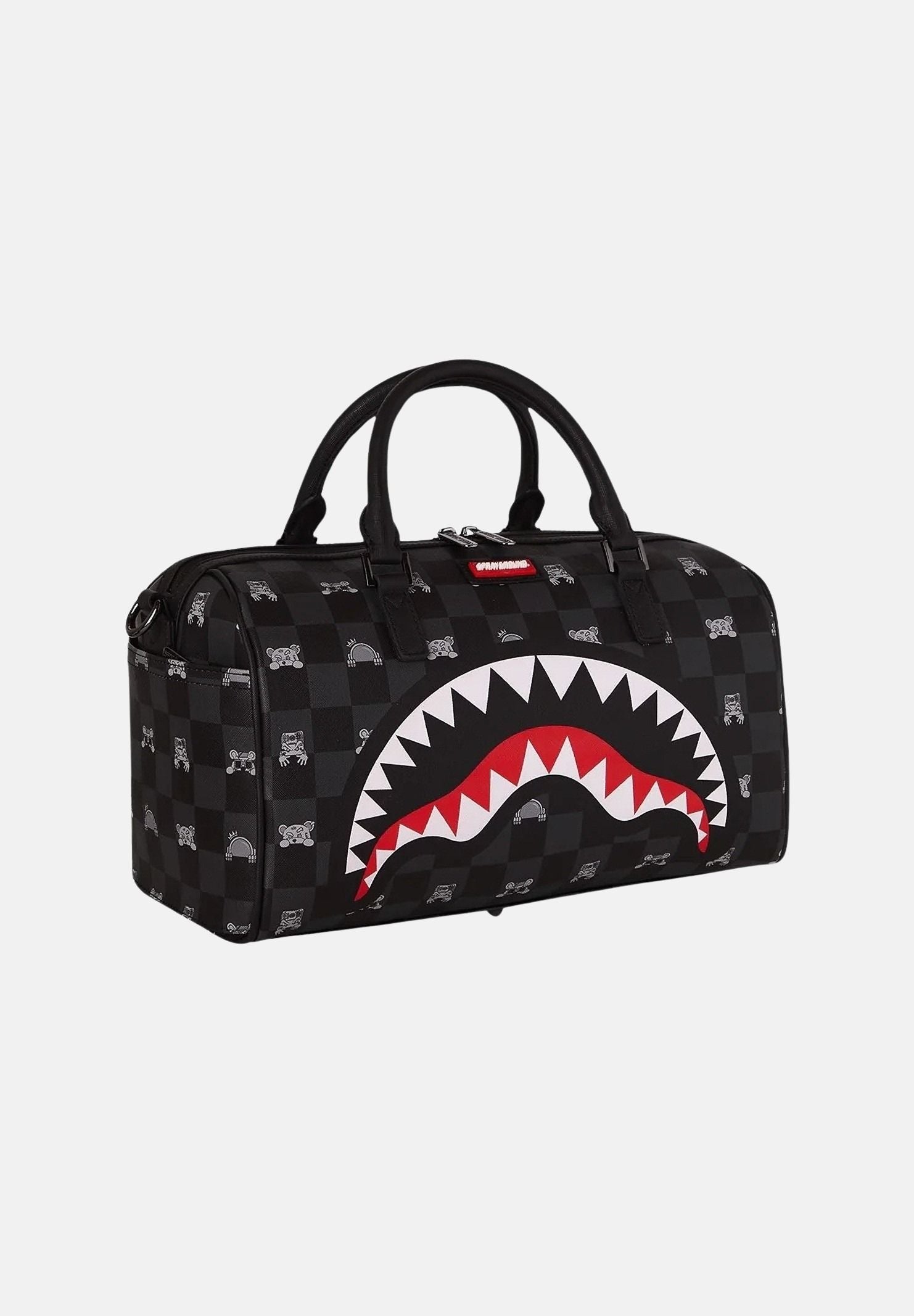 SPRAYGROUND Borsone GRAY PEEKING CHARACTER CHECK nero per uomo e donna 910D8911NSZ . SPRAYGROUND 